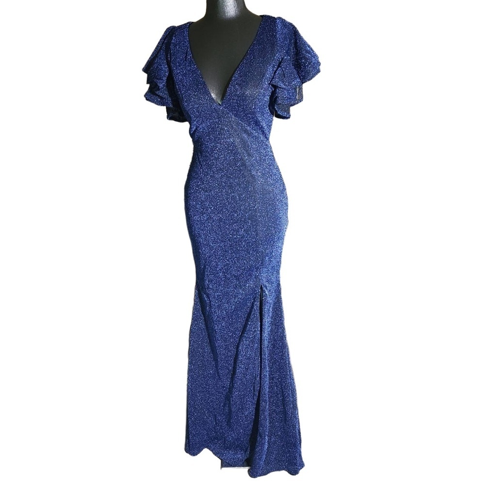 Dressalisa Blue Glitter Gown Dress Small